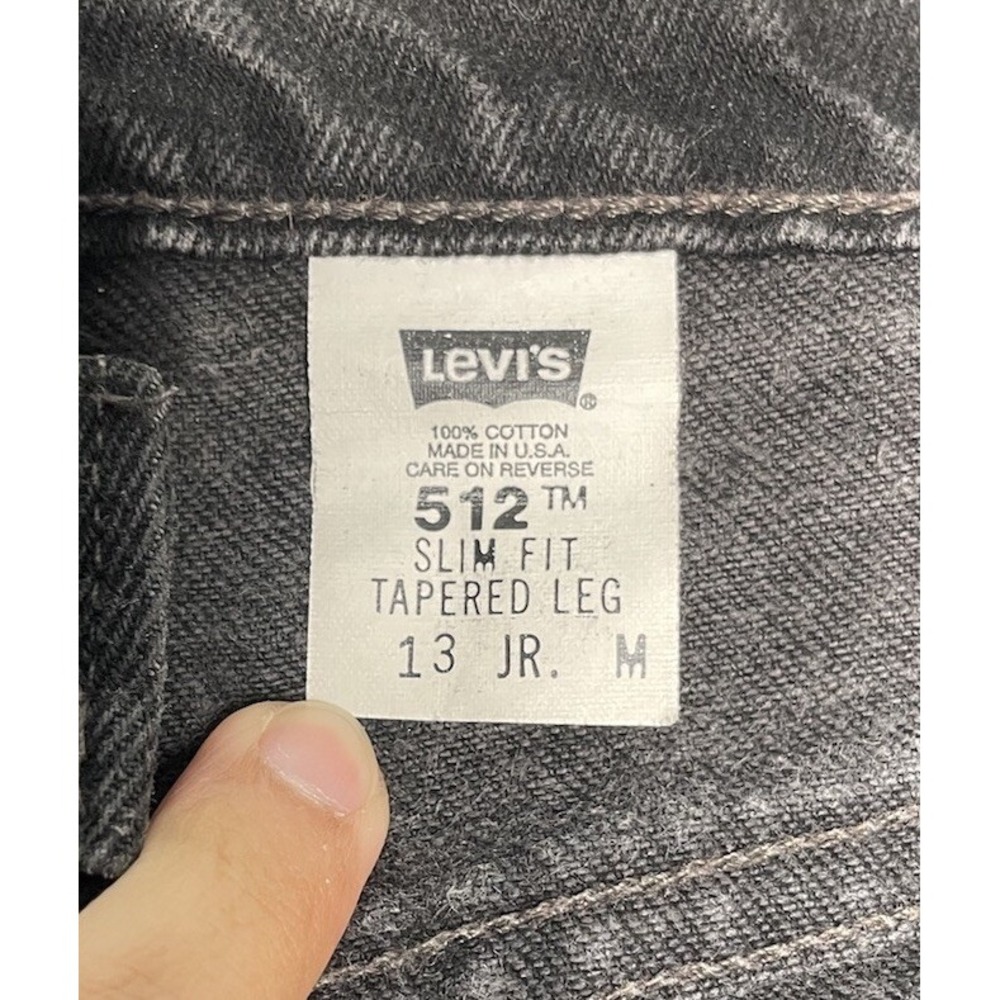 Vintage Levis 512 Jeans Womens Sz 13 JR M Black Slim Fit Tapered Leg Made In USA - Picture 3 of 16